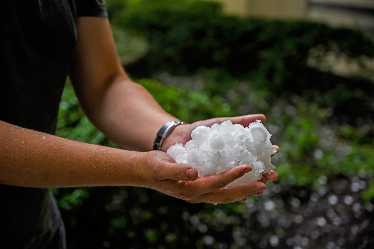 Hail struck Parliament House in Canberra on January 20, 2020.