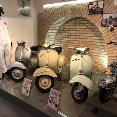 Vespa models from the 1950s and '60s.