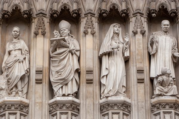 A subset of the statues depicting the Modern Martyrs.