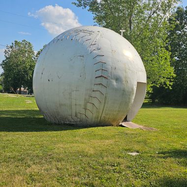 The World's Largest Baseball, located in Muscotah, Kansas.