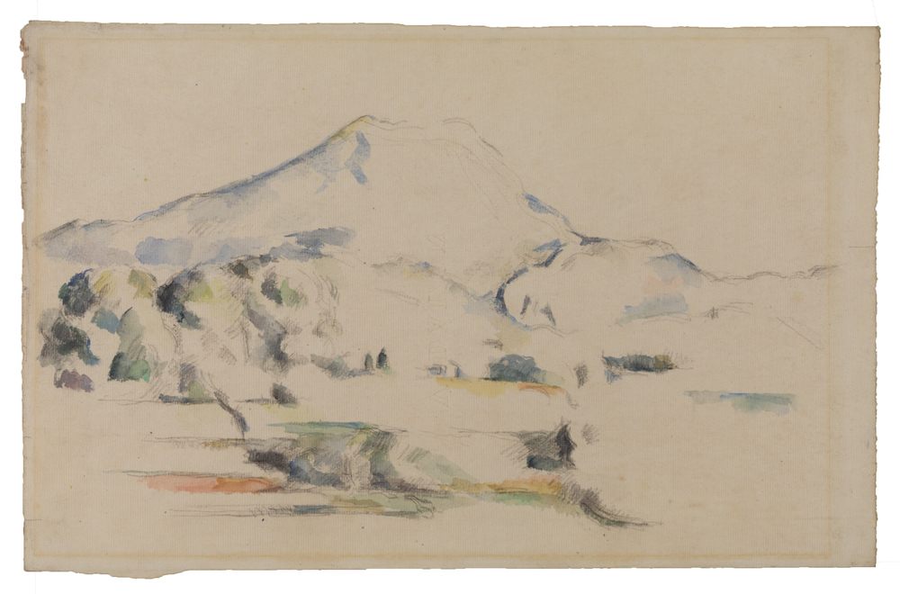 Nice mountain, but check out the edges. Paul Cézanne, <em>La Montagne Sainte-Victoire</em> (c.1885–87), The Courtauld Gallery, London. 