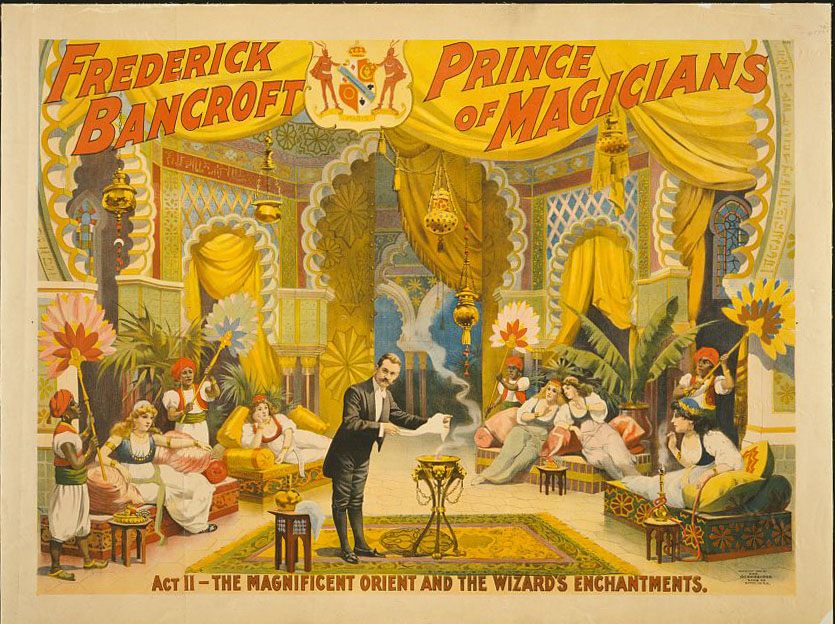 A poster for "Frederick Bancroft, Prince of Magicians," 1895.