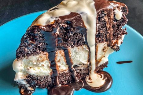 A slice of Wildflour's (current-day) Caked Alaska.