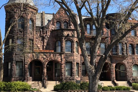 The Fitzgerald house is the second one from the left.