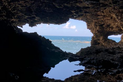 View from inside the cave.