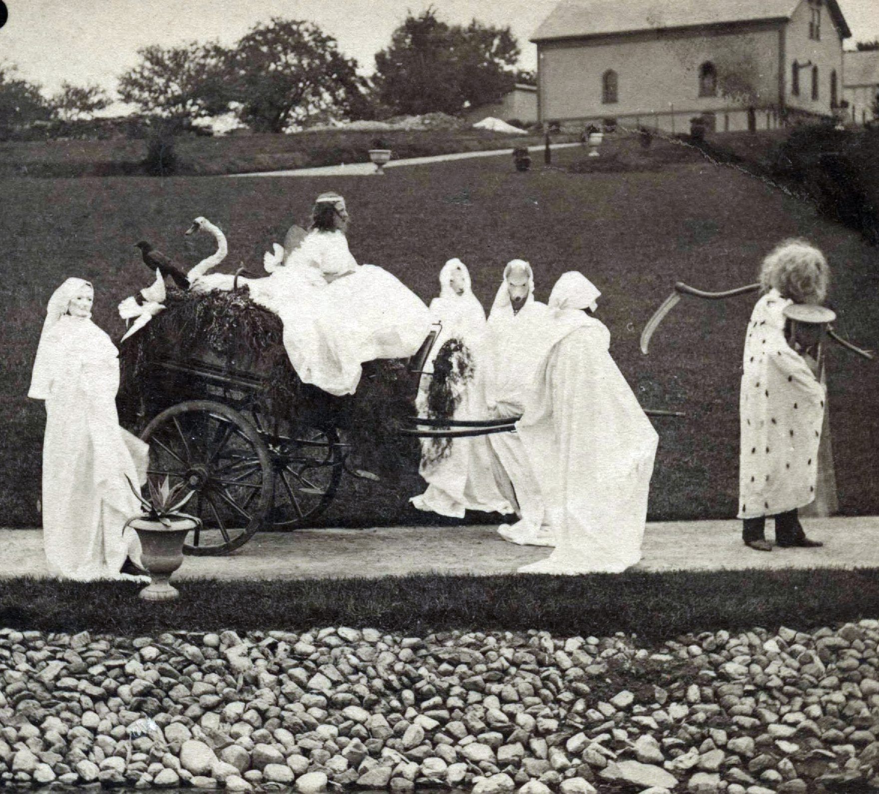 Baker staged this funeral procession to mourn the death of Billy Bruin, his favorite bear. While the loss of Bruin saddened Baker, the death of Hygenia was the one loss he could never get over.