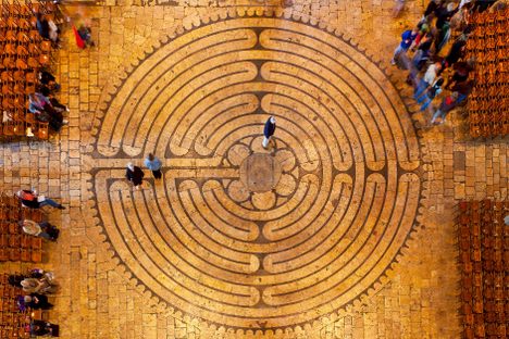 Medieval clergy played ball in labyrinths, such as the one at Chartres Cathedral. 
