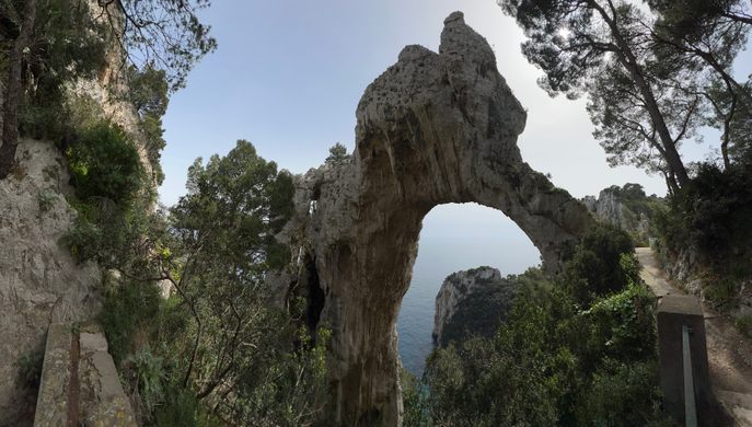 Arco Naturale“ is a natural limestone arch that forms a bridge