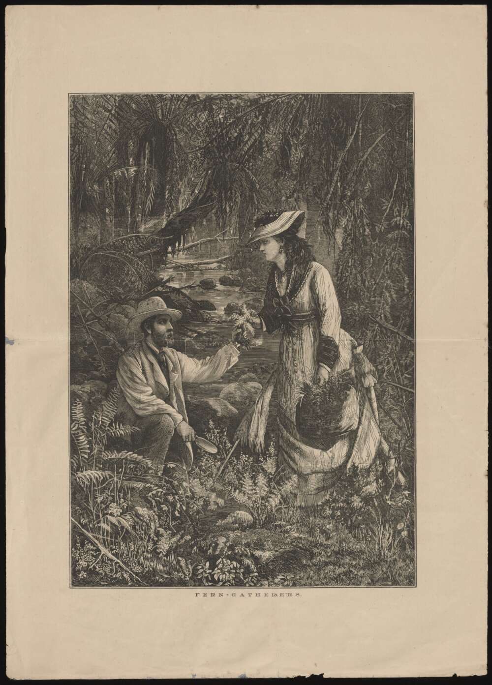 A 19th century depiction of fern gatherers.