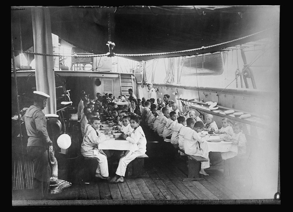 Dinner on board <em>Caracciolo</em>.