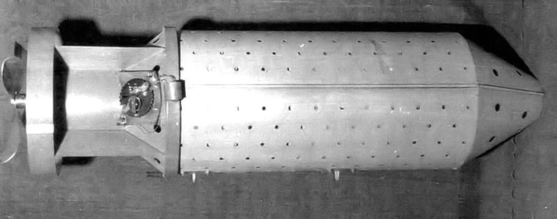 Bat-bomb canister later used to house the hibernating bats in WW2. 