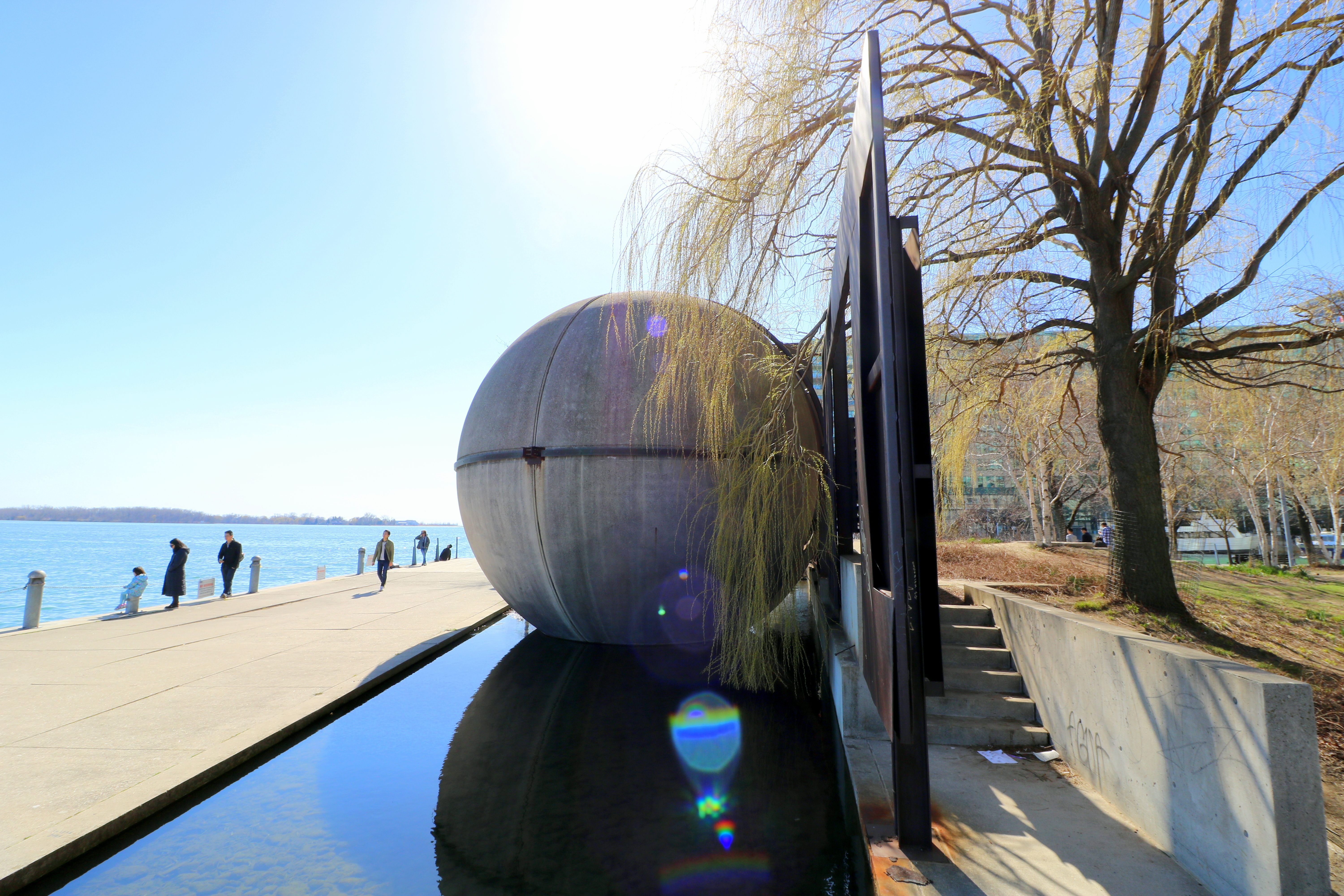 Stand inside the cavernous concrete sphere on the shores of Lake Ontario for a singular visual and auditory experience.