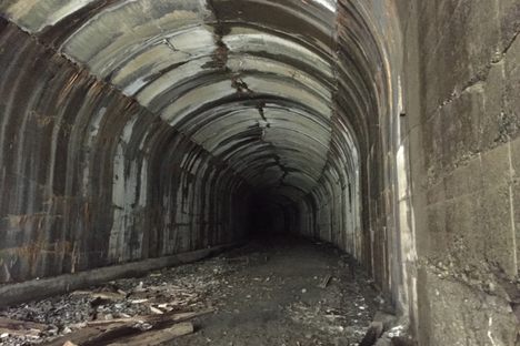 Old railroad tunnel on upper part of Iron Goat Trail.  