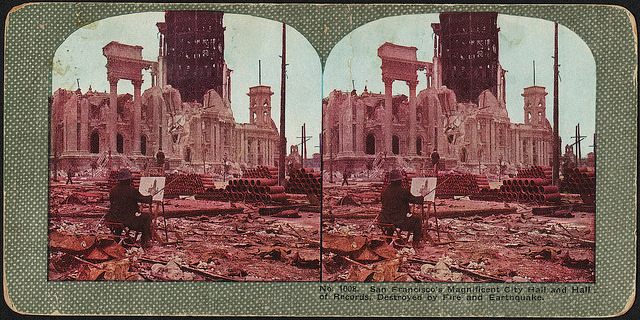 San Francisco's magnificent City Hall and Hall of Records, destroyed by fire and earthquake, 1906