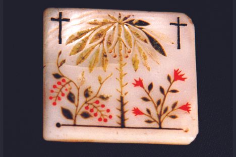 Charles Duke took this prayer tablet to the Moon on Apollo 16 in 1972.
