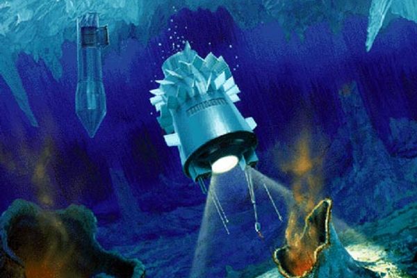 Artist’s conception of the “Cryobot” and “Hydrobot.”
