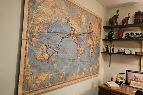 The map that Claude and Donnie used to chart their travels.