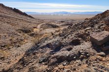 View southwest from the trilobite quarry out to Cadiz Valley.