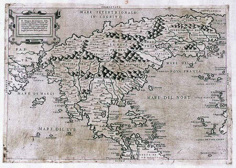 Forlani's map of North America from 1566.