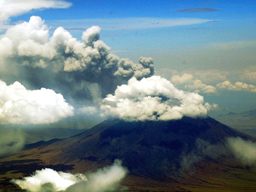 Ol Doinyo Lengai Volcano erupting