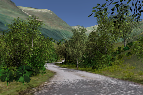 Genge used drone shots of the Scottish countryside to provide a field-like experience. 