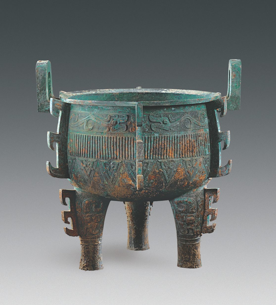 Ritual tripod cauldron (Ding), China, Shang dynasty (ca. 1600–1046 BCE)