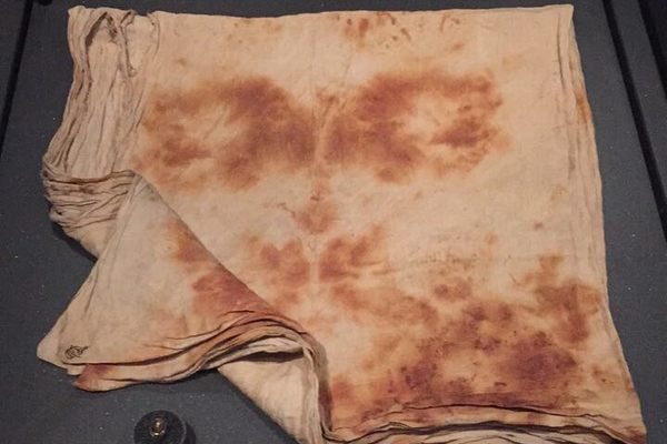 Cloth displaying the bloodstains of King Gustavus Adolphus.