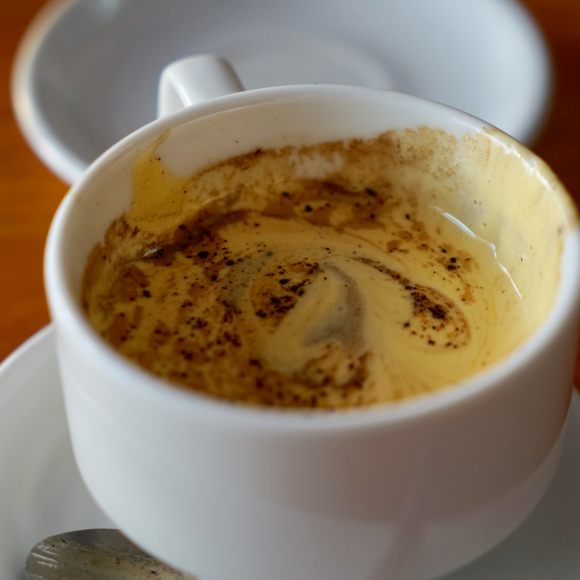A rich and creamy cup of cà phê trứng.