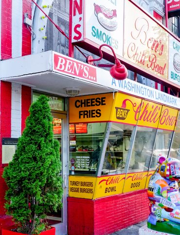 With Bill Cosby long gone, Kamala Harris is now in residence at Ben's Chili Bowl, Washington, DC USA