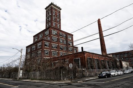 The Remington Arms factory and its shot tower.