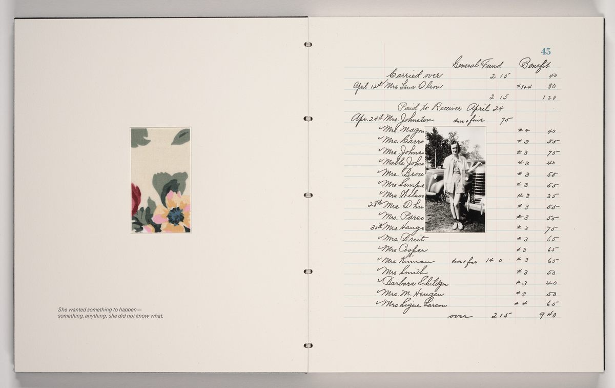 A page from <em>Garment Register</em>, by Harriet Bart.