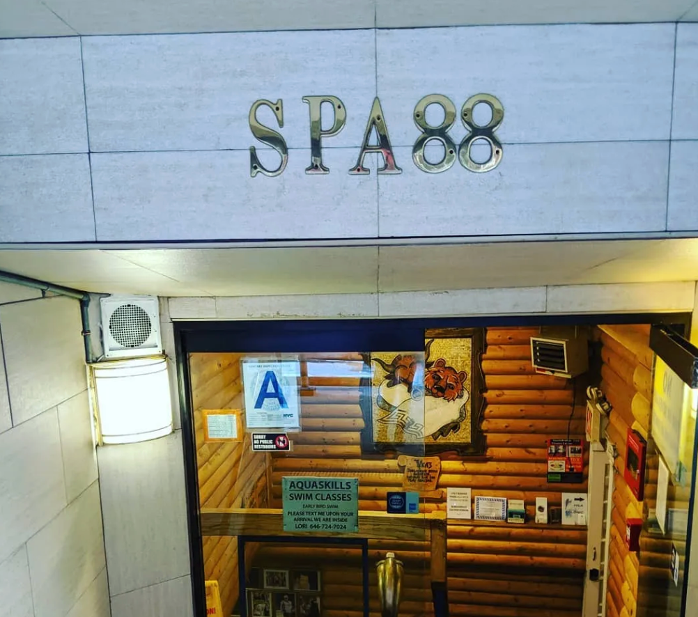 The three-story space also includes a eucalyptus steam room, Russian sauna, and swimming pool.