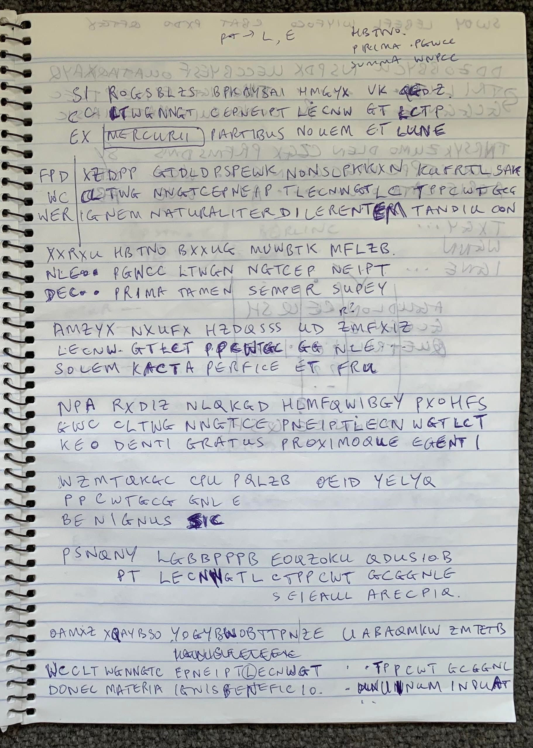 Richard Bean uses a combination of computer programs and old-school notes when he works on ciphers.