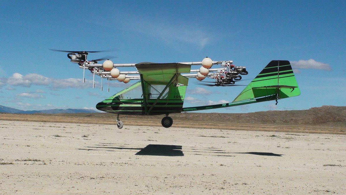 Zdarsky says his experimental tilt-rotor craft is “like a helicopter and an airplane in one machine.”