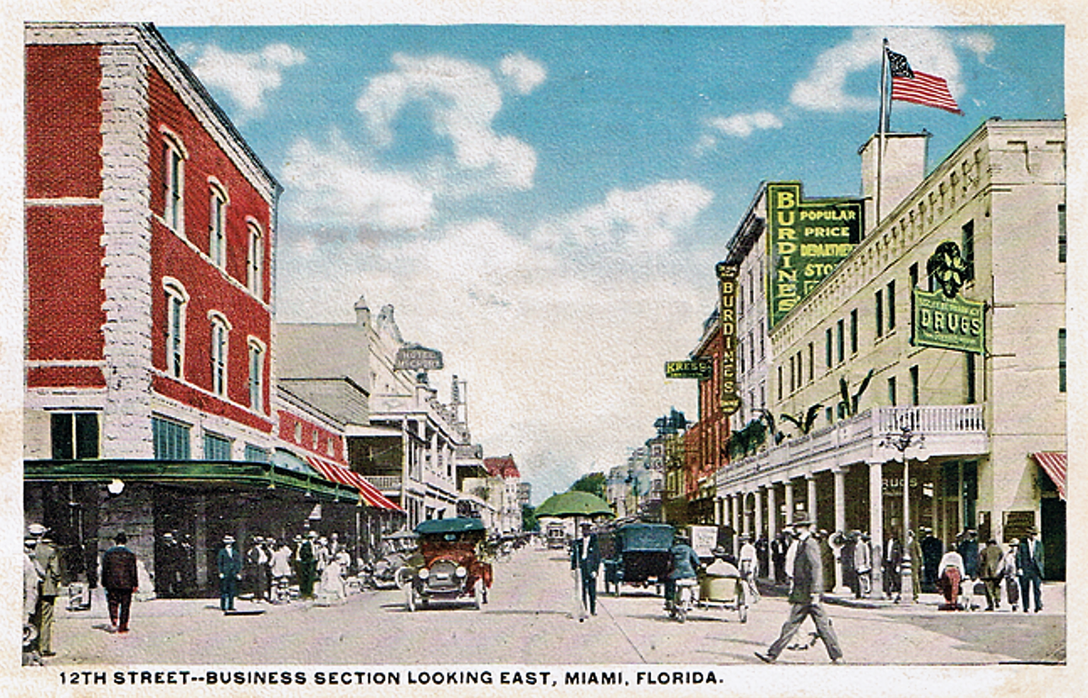 Miami's 12th Street, c. 1920.
