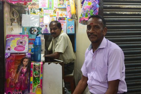 Ravi Pandian and Chandran (right), shopkeepers at Burma Bazaar.