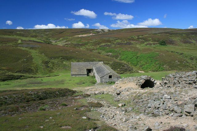 The remains of a 19th-century lead smelter in Grinton, England.