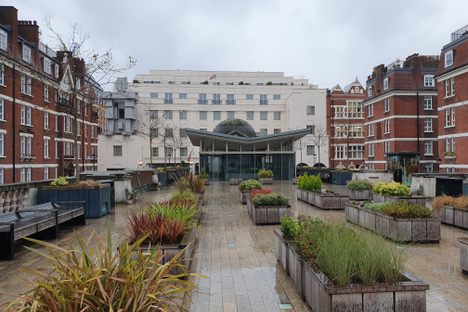 The view of the hotel from Brown Bart Gardens.