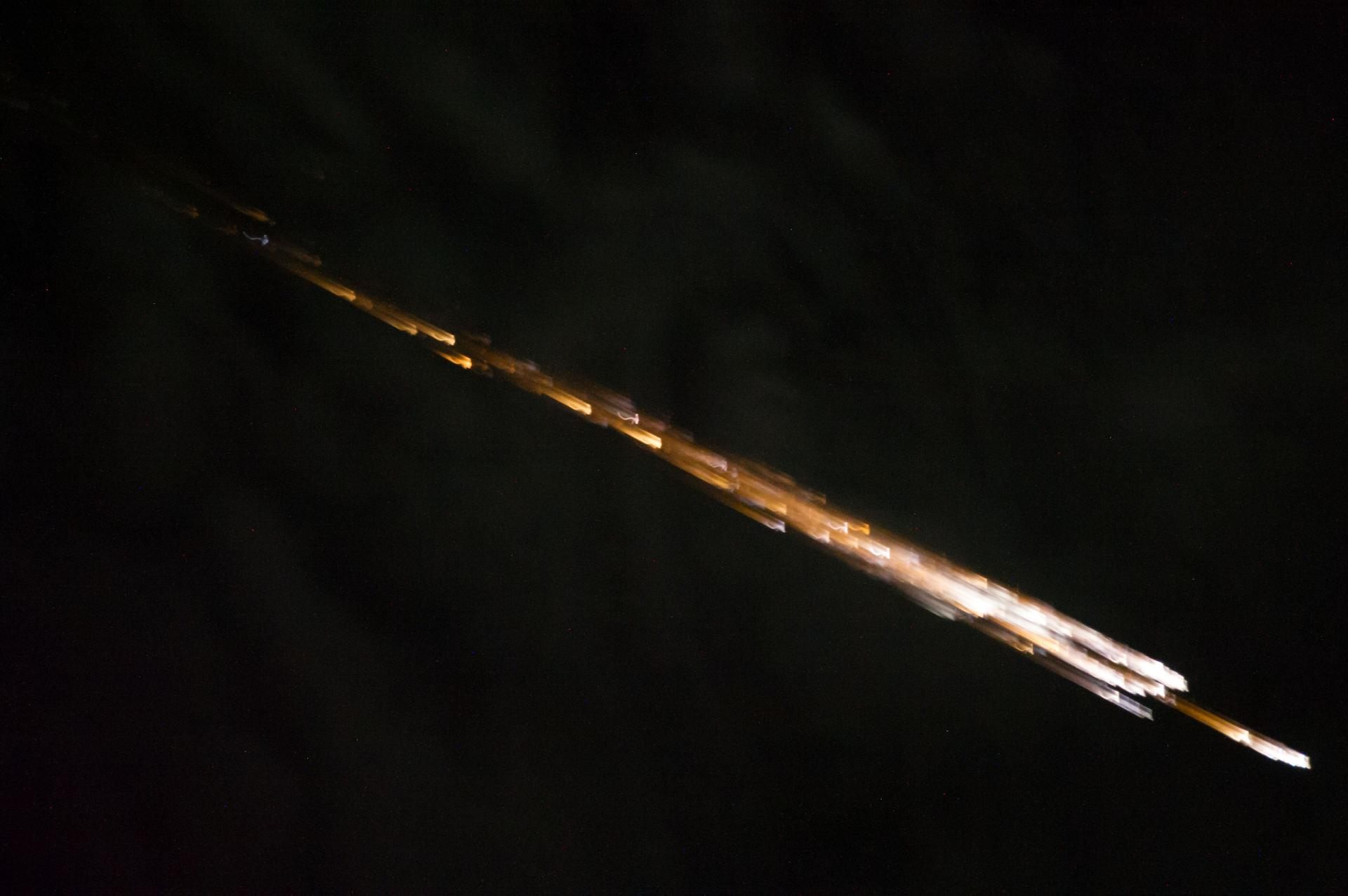 Astronauts on board the International Space Station captured this image the Cygnus cargo spacecraft breaking up in Earth's atmosphere in 2014.