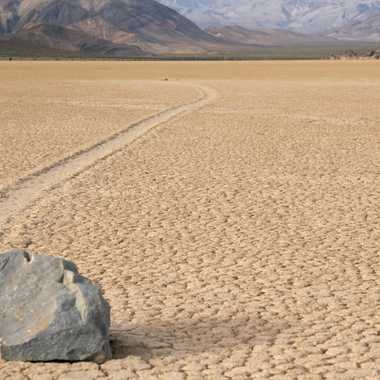 A sailing stone on Racetrack Playa.