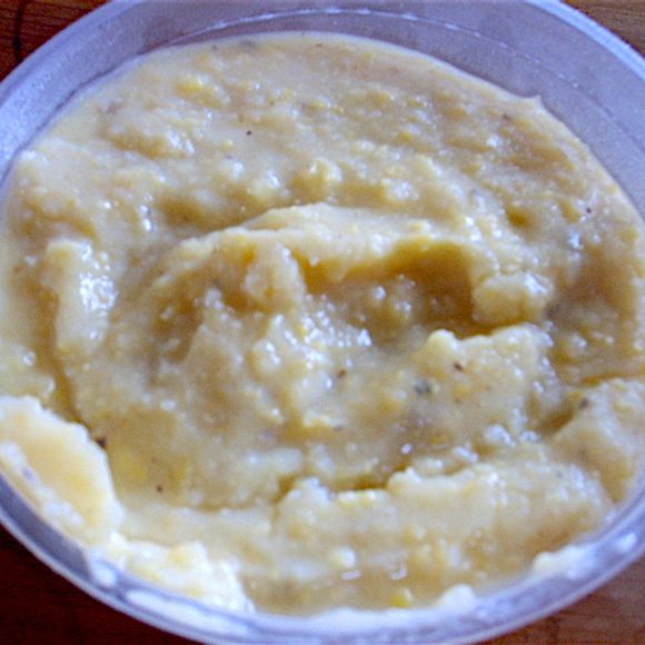 A bowl of kanga pirau.