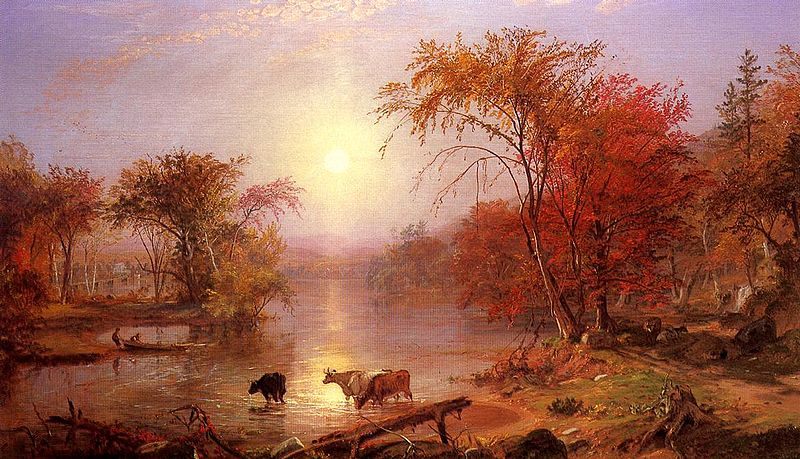 "Indian Summer on the Hudson River," around where the phrase originated