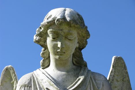 The angel's face.