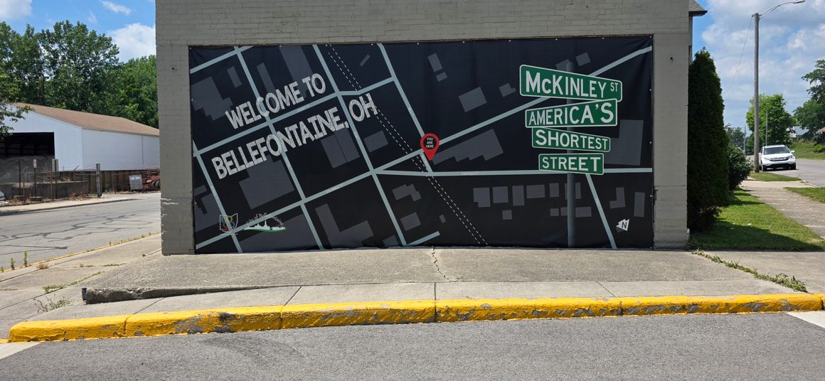 The shortest street in America, from crosswalk to crosswalk.