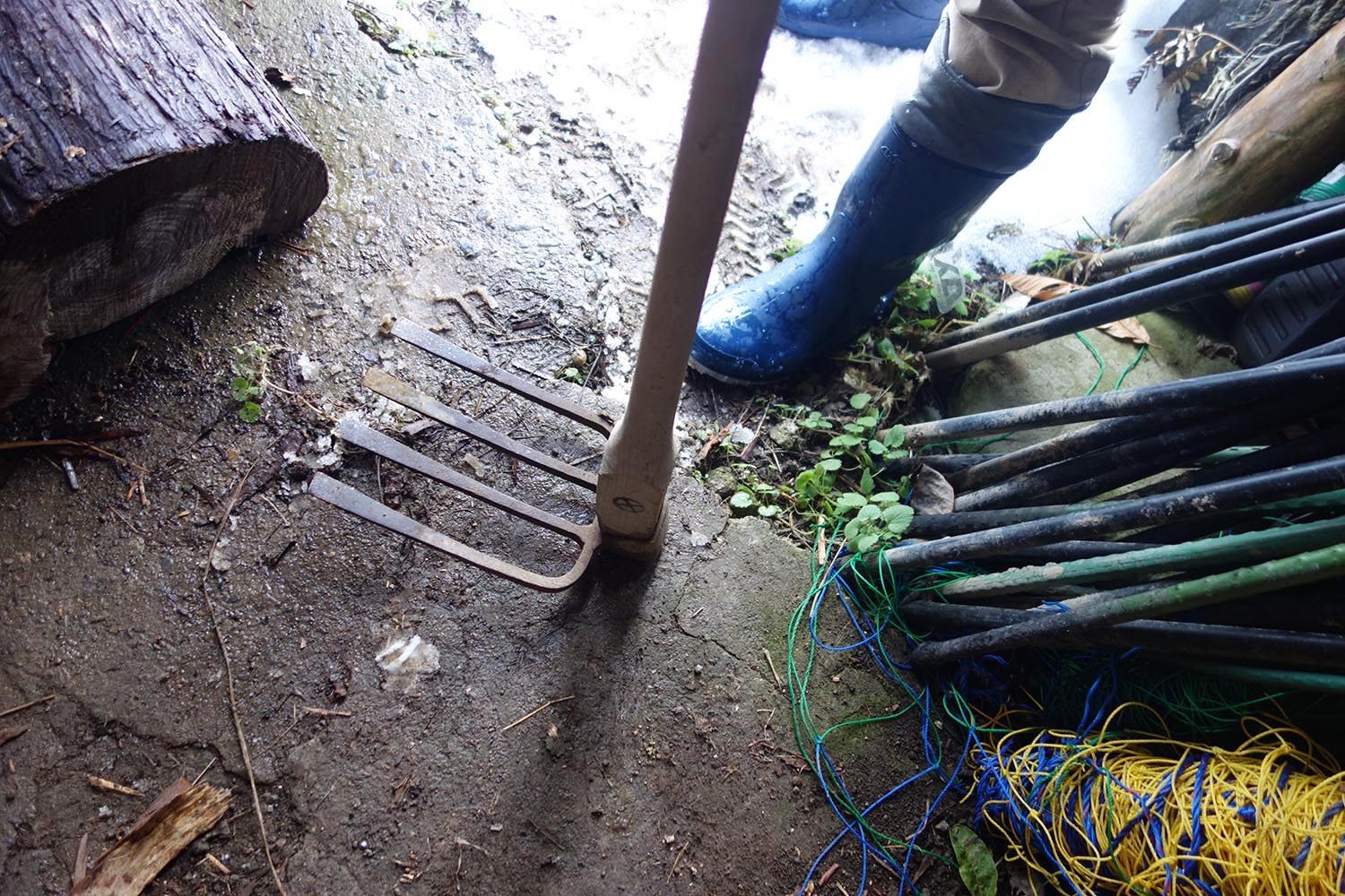 A kuwa (hoe) for tilling the fields. Nimaida uses hand tools as well as a rototiller.