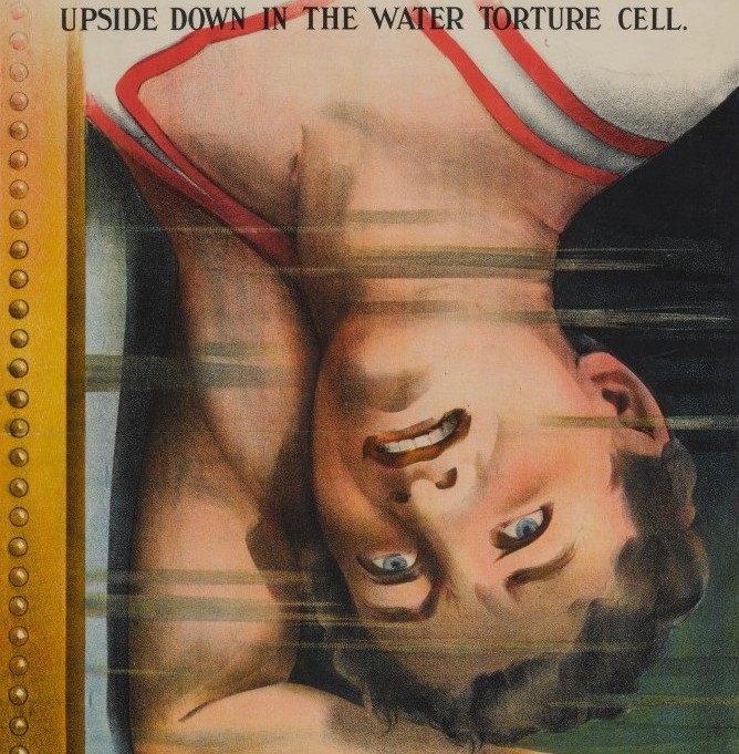 Jay collected a substantial amount of Houdiniana, including this poster of the escape artist performing his Water Torture Cell escape.