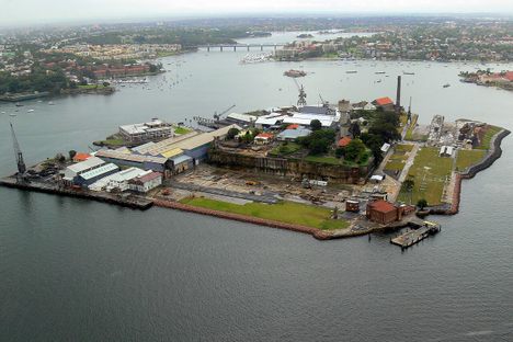 Cockatoo Island from the air