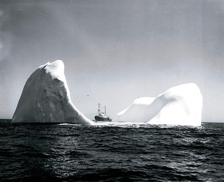 United States Coast Guard conducting International Ice Patrol mission in 1943.