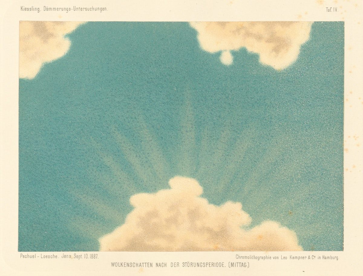 A cloud shadow in Jena, Germany, four years after the Krakatoa eruption.