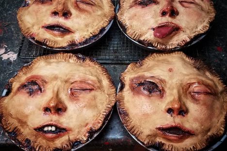 Assorted people pot pie facial features.